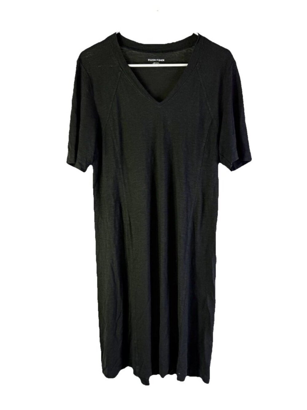Eileen Fisher Dress Hemp Organic Cotton Black Gauzy